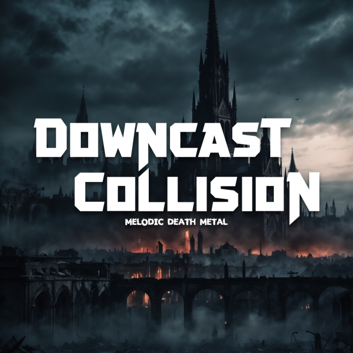 METALCAFE LIVE - DOWNCAST COLLISION met een dark-mysterious kasteel in de achtergrond